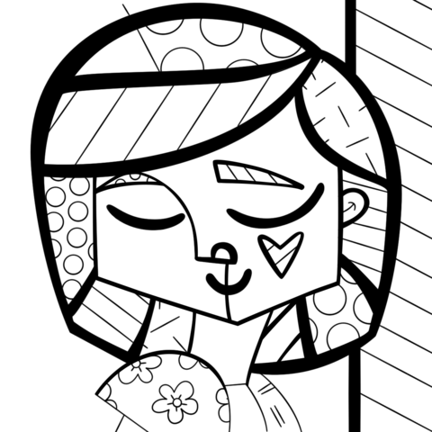 Good Girl By Romero Britto Coloring Page